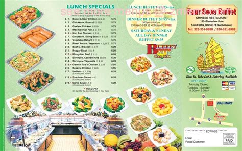 four seas buffet menu|Menu at Four Seas Buffet restaurant, Sauk Centre